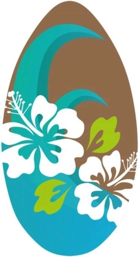 SportX fa skimboard virágmintával 96 cm