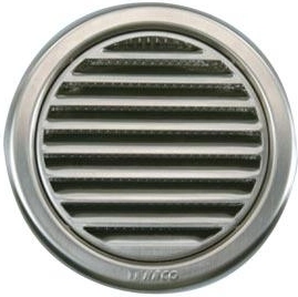 Szellőzőrács hálóval, rozsdamentes acél, 125 mm átmérő