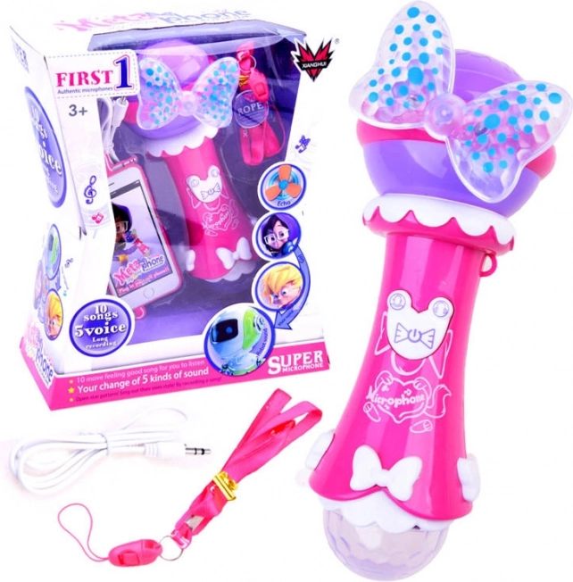 Gyerek karaoke mikrofon felvétellel és MP3 – Rózsaszín