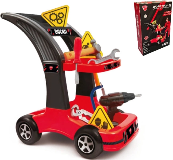 Ducati gyerek szerelőkészlet gurulós kocsival, 30 darab