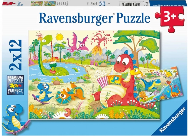 RAVENSBURGER puzzle Kedvenc dinoszauruszok 2×12 darabos
