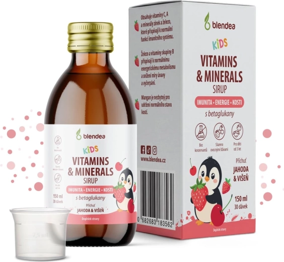 Blendea KIDS szirup vitaminokkal, ásványi anyagokkal és béta-glükánokkal 150 ml