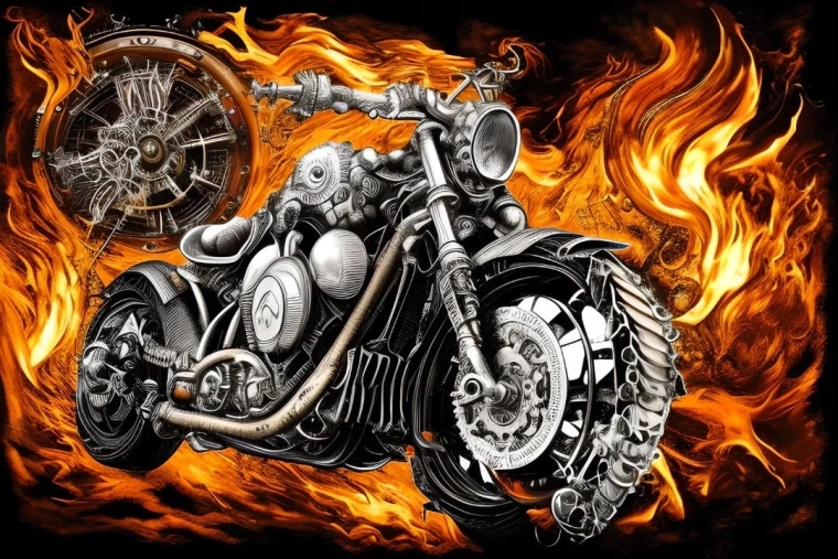 Norimpex gyémántfestés lángoló motor 30 × 40 cm