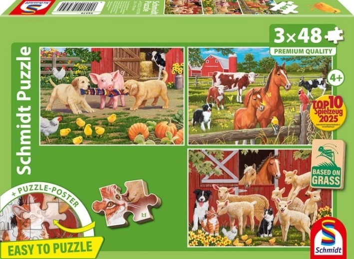 Farm állatai puzzle 3×48 darab