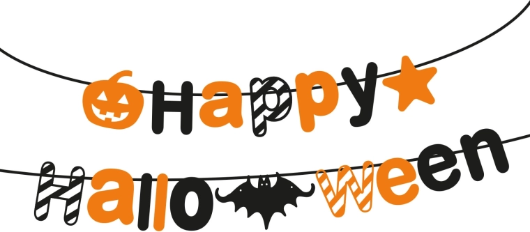 Papír Halloween-girland Happy Halloween 3,5 m