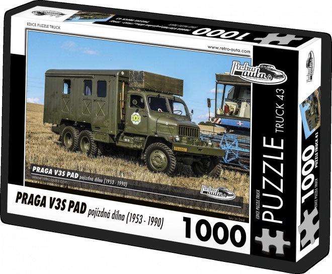 Puzzle Retro Autók - Praga V3S PAD mobil műhely (1953 - 1990) 1000 darab