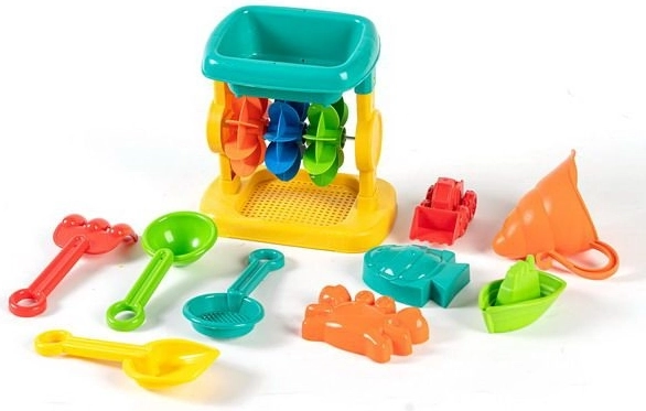 Homokozó készlet malommal, 10 db