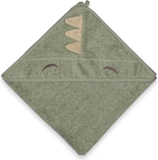 NuuRoo Aki babatörölköző kapucnival light green dino