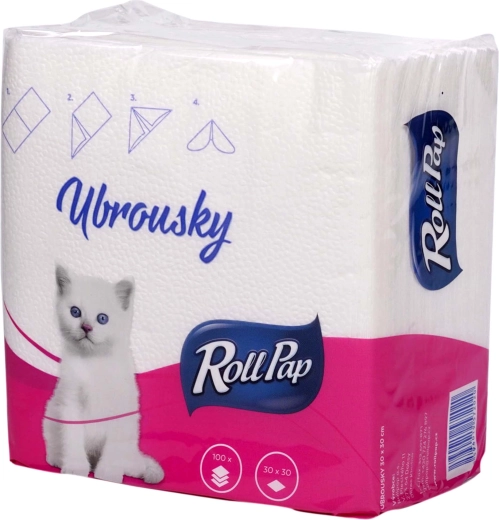 Papír szalvéták 30 × 30 cm, egyrétegű, 100 db