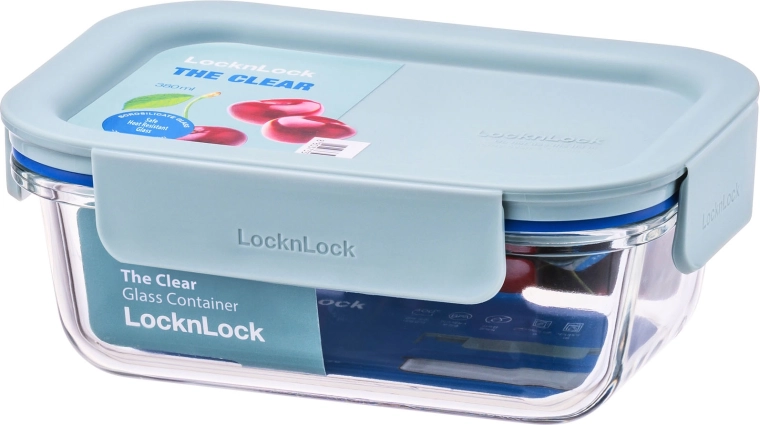 Clear téglalap alakú boroszilikát üveg doboz 380 ml, menta