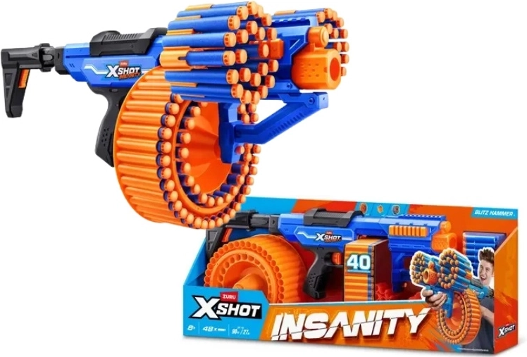 ZURU X-SHOT Insanity Blitz Hammer habszivacs lövedékes blaster - 1 db