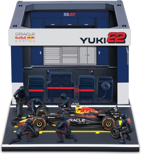 Bburago Formula Racing F1 Pit Pass szett Oracle Red Bull Racing RB21 (2025) Yuki Tsunoda 1:43