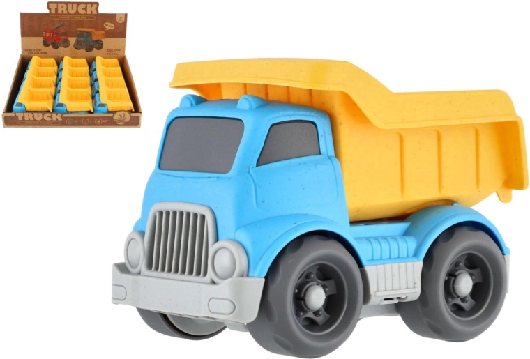 Mini építkezési billenős teherautó 10 cm, szabadon futó (12 db/doboz)