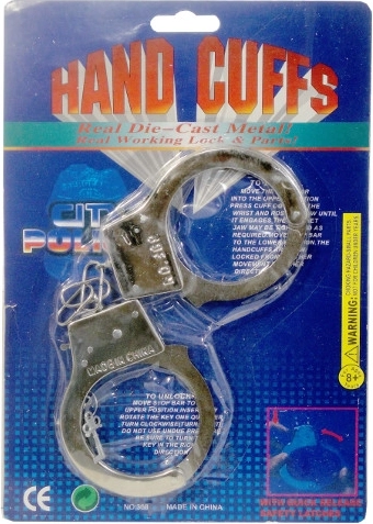 Fém gyerek rendőrségi bilincs kulcsokkal