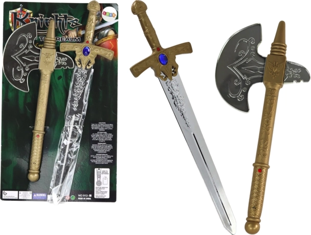 Lovagi készlet karddal és bárddal gyerekeknek hanghatásokkal