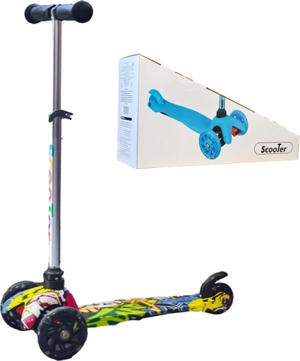 Gyerek háromkerekű roller Graffiti világító kerékkel