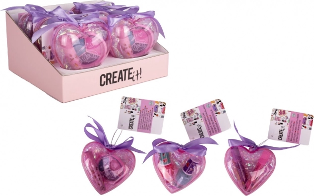 Szív alakú kozmetikai készlet