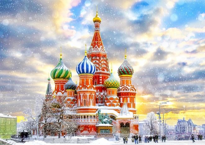 Puzzle Vaszilij Blazsennij-székesegyház, Moszkva – 1000 darabos ENJOY