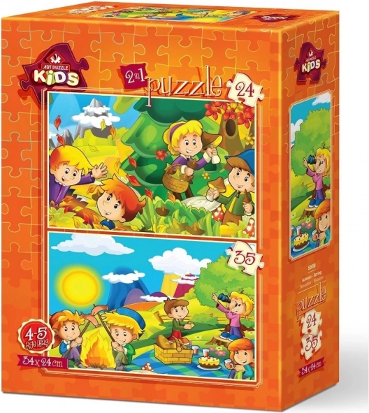 Puzzle Ősz és tavasz 24+35 darab