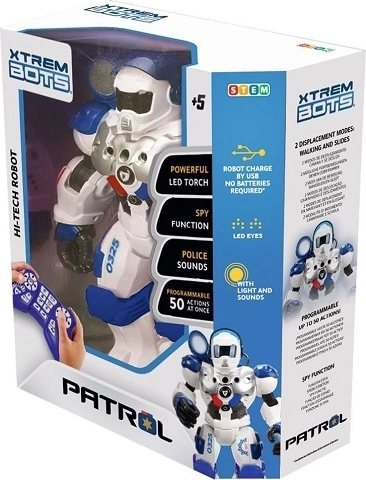 Xtrem Bots Patrol Bot – programozható, távirányítós rendőrrobot