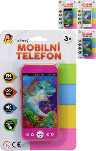 Gyerek érintős mobiltelefon hanggal angol nyelven 14 cm - 1 db