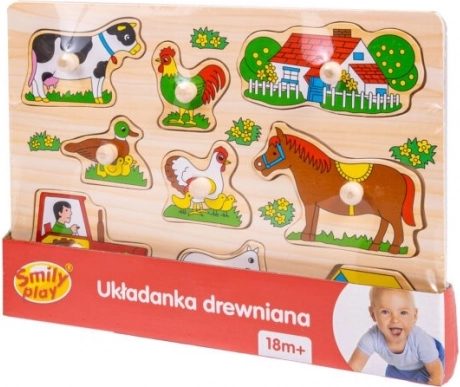 Fa fogantyús farm tematikájú kirakó