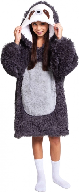 COZY NOXXIEZ meleg kapucnis pulóver-takaró gyerekeknek (7–12 év) – lajhár