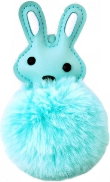 Függő dekoráció nyuszival és pomponnal (12 × 8 cm)