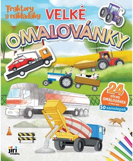 Nagy színező – traktorok és teherautók matricákkal