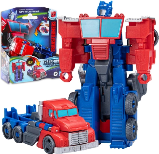 Transformers EarthSpark Optimus Prime 2 az 1-ben 1 lépéses flip átalakító figura - 1 db