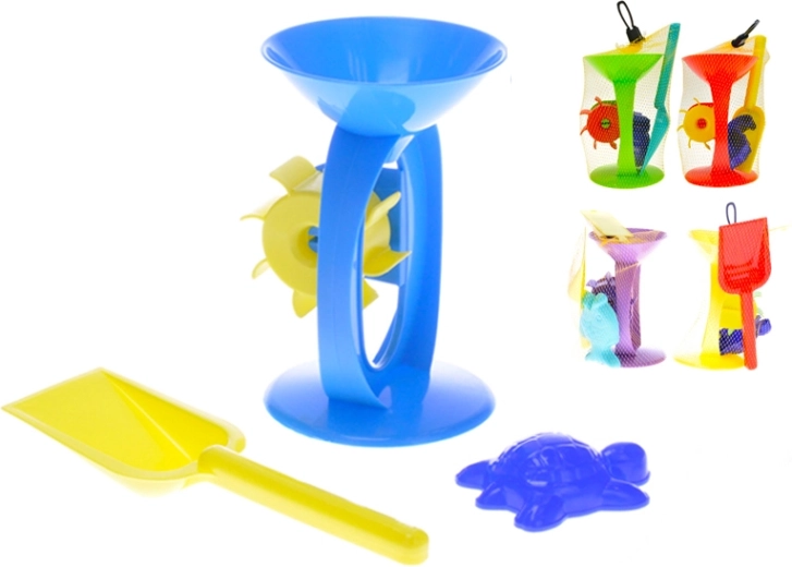 Homokozókészlet malommal, lapáttal és formával (3 db)