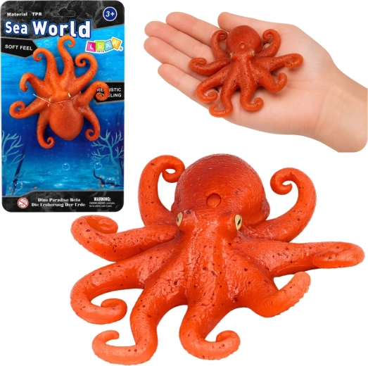 Realista, rugalmas gumiból készült polipfigura 14 cm