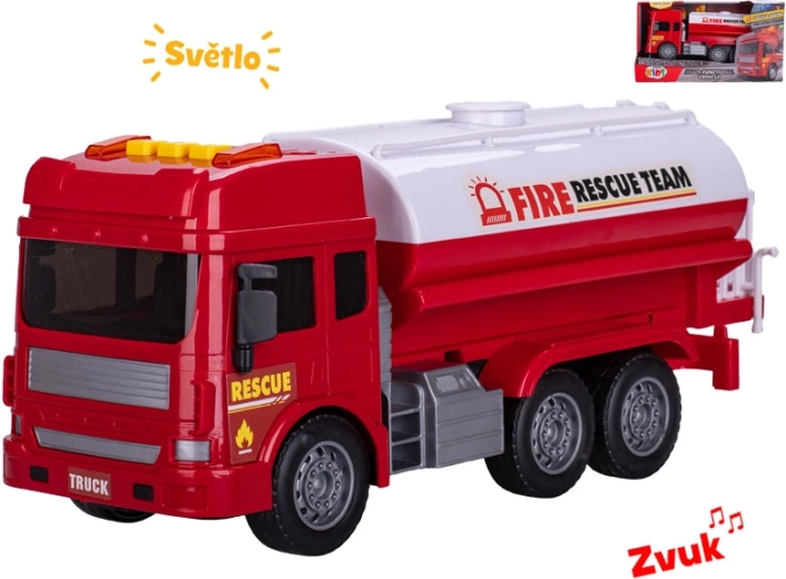 Tűzoltó tartálykocsi fényekkel és hangokkal, 28 cm