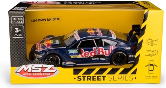 MSZ BMW M4 DTM Red Bull 1:24 méretarányban, kék