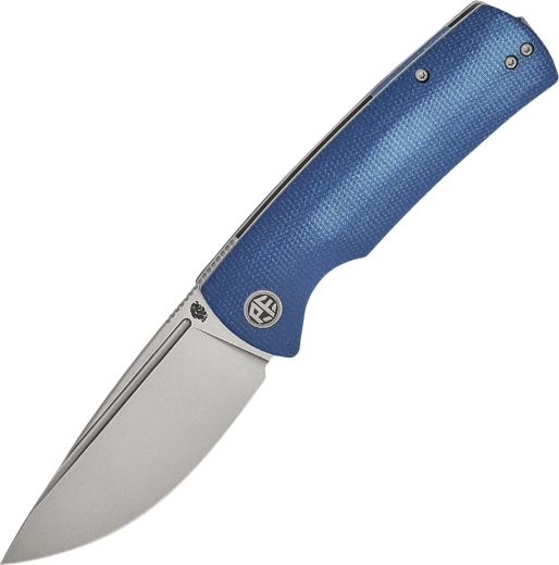 Petrified Fish Beluga zsebkés, kék Micarta, stonewash penge 9,2 cm