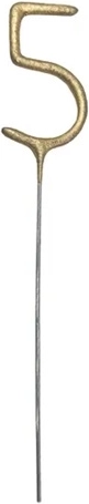 Arany tortagyertya – hideg szikra (5-ös szám) 15 cm - 1 db