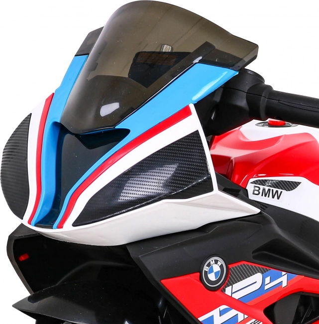 Elektromos gyermekmotor BMW HP4, piros, 3 kerék, LED világítás, MP3/USB, ökobőr ülés