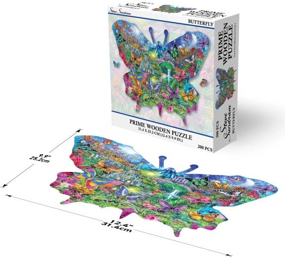 Fa puzzle pillangó 200 darabos Prime 3D