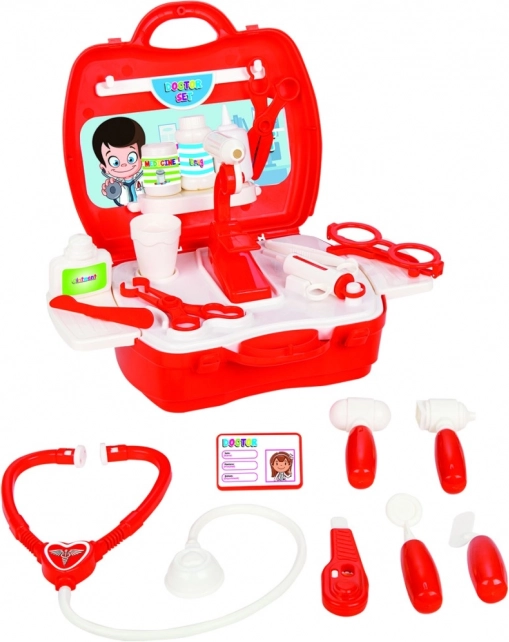 Orvosi készlet hordozható bőröndben