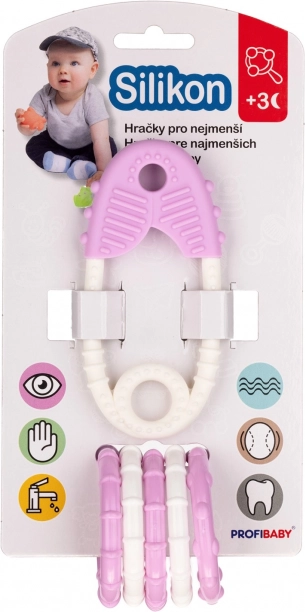 Szilikon rágóka Biztostű medálokkal