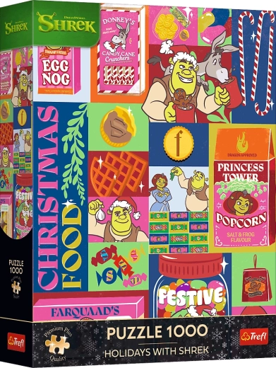 Trefl Premium Plus puzzle Shrekkel karácsony, 1000 darab