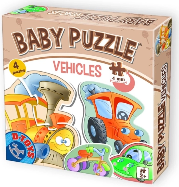Baby puzzle közlekedési eszközök 4 az 1-ben (2–4 darab) a D-Toys-tól