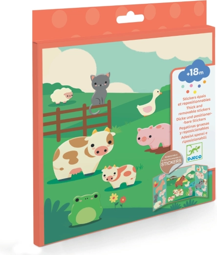 Áthelyezhető matricák – állatok a farmon DJECO