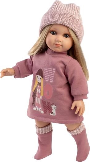 Llorens Elena realisztikus baba puha textil testtel 35 cm
