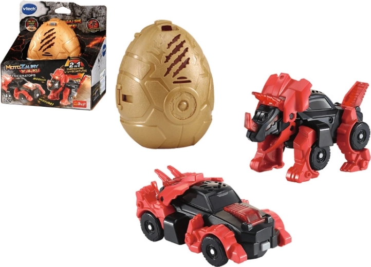 VTech Motozaurusz Triceratops tojásban – átalakítható dinoszaurusz versenyautóvá fényekkel és hangokkal