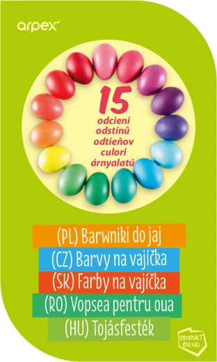 Tojásfestékek – 15 árnyalatból álló készlet