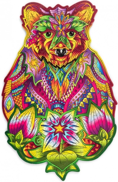 Fa színes puzzle – medve