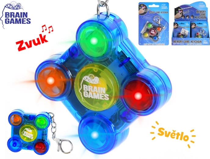 Brain Games kulcstartó – zsebes memóriajáték fényekkel és hangokkal