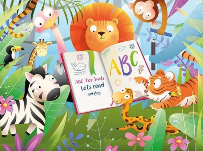 Fából készült puzzle – Erdei iskola, 100 darab