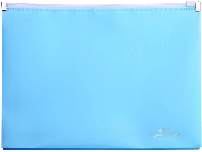 CONCORDE A4 cipzáras irattartó mappa, pasztellkék